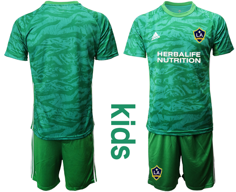 Cheap Youth 2020-2021 club Los Angeles Galaxy green goalkeeper blank Soccer Jerseys